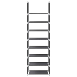 Stojak na buty 8-poziomowy czarny 44x28x145 cm