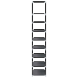 Stojak na buty 8-poziomowy czarny 44x28x145 cm