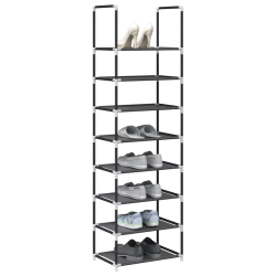 Stojak na buty 8-poziomowy czarny 44x28x145 cm
