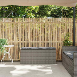 Ławka ogrodowa z poduszką Szara 110x40x44 cm Polirattan