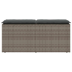 Ławka ogrodowa z poduszką Szara 110x40x44 cm Polirattan