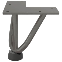 Nogi do stołu Hairpin, 4 szt., naturalna stal, 10 cm, lita stal