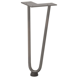 Nogi do stołu Hairpin, 4 szt., naturalna stal, 30 cm, lita stal