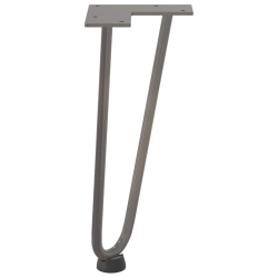Nogi do stołu Hairpin, 4 szt., naturalna stal, 30 cm, lita stal