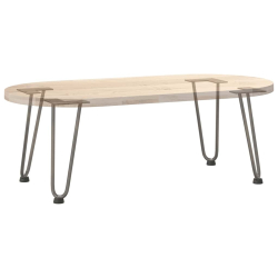 Nogi do stołu Hairpin, 4 szt., naturalna stal, 30 cm, lita stal