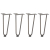 Nogi do stołu Hairpin, 4 szt., naturalna stal, 30 cm, lita stal