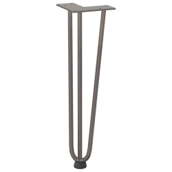 Nogi do stołu Hairpin, 4 szt., naturalna stal, 42 cm, lita stal