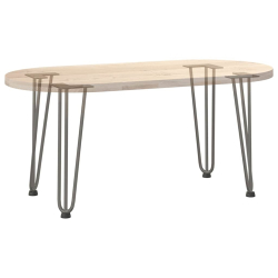 Nogi do stołu Hairpin, 4 szt., naturalna stal, 42 cm, lita stal