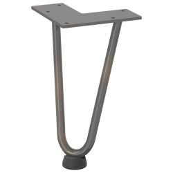Nogi do stołu Hairpin, 4 szt., naturalna stal, 20 cm, lita stal