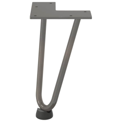 Nogi do stołu Hairpin, 4 szt., naturalna stal, 20 cm, lita stal