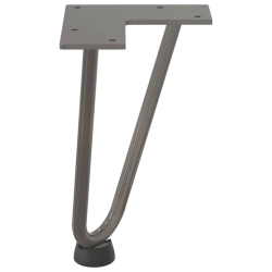 Nogi do stołu Hairpin, 4 szt., naturalna stal, 20 cm, lita stal
