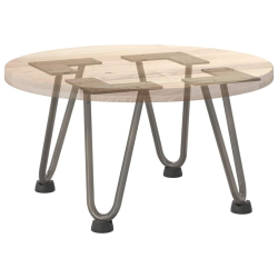 Nogi do stołu Hairpin, 4 szt., naturalna stal, 20 cm, lita stal