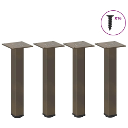 Nogi do stolika kawowego, 4 szt., naturalna stal, 42-44cm, stal