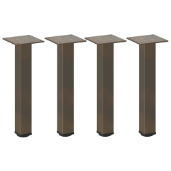 Nogi do stolika kawowego, 4 szt., naturalna stal, 42-44cm, stal