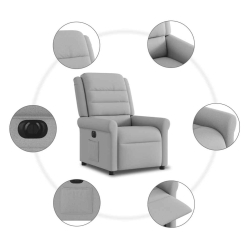 Elektryczny fotel rozkładany Cloud Grey Fabric