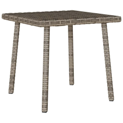 Stolik kawowy ogrodowy prostokątny szary 40x40x37 cm polirattan