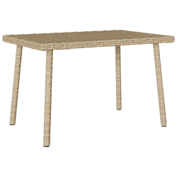 Stolik kawowy ogrodowy prostokątny beżowy 60x40x37cm polirattan
