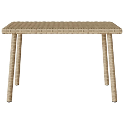Stolik kawowy ogrodowy prostokątny beżowy 60x40x37cm polirattan