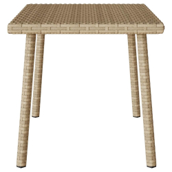 Stolik kawowy ogrodowy prostokątny beżowy 60x40x37cm polirattan