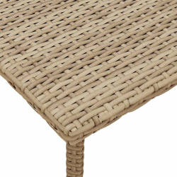 Stolik kawowy ogrodowy prostokątny beżowy 60x40x37cm polirattan