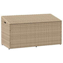 Skrzynia ogrodowa beżowa 110x50x58 cm polirattan