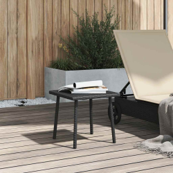 Stolik kawowy ogrodowy prostokątny czarny 40x40x37cm polirattan