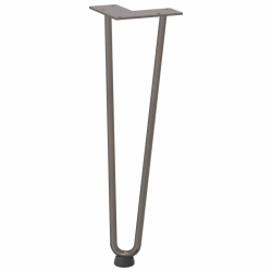 Nogi do stołu Hairpin, 4 szt., naturalna stal, 42 cm, lita stal