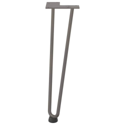 Nogi do stołu Hairpin, 4 szt., naturalna stal, 42 cm, lita stal