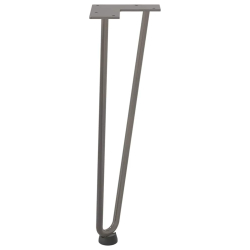 Nogi do stołu Hairpin, 4 szt., naturalna stal, 42 cm, lita stal