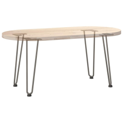 Nogi do stołu Hairpin, 4 szt., naturalna stal, 42 cm, lita stal