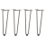 Nogi do stołu Hairpin, 4 szt., naturalna stal, 42 cm, lita stal