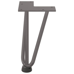 Nogi do stołu Hairpin, 4 szt., naturalna stal, 20 cm, lita stal