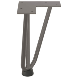 Nogi do stołu Hairpin, 4 szt., naturalna stal, 20 cm, lita stal