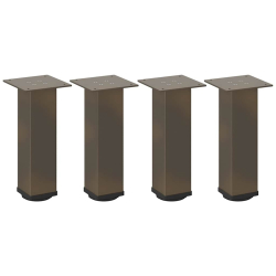 Nogi do stolika kawowego, 4 szt., naturalna stal, 30-32cm, stal