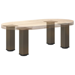 Nogi do stolika kawowego, 4 szt., naturalna stal, 30-32cm, stal