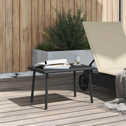 Stolik kawowy ogrodowy prostokątny czarny 60x40x37cm polirattan