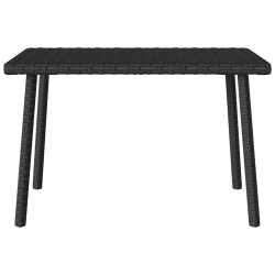 Stolik kawowy ogrodowy prostokątny czarny 60x40x37cm polirattan