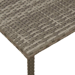Stolik kawowy ogrodowy prostokątny szary 60x40x37 cm polirattan