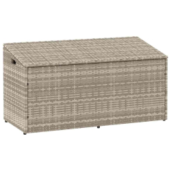 Skrzynia ogrodowa jasnoszara 110x50x58 cm polirattan