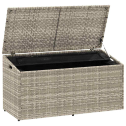 Skrzynia ogrodowa jasnoszara 110x50x58 cm polirattan