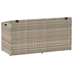 Skrzynia ogrodowa jasnoszara 110x50x58 cm polirattan