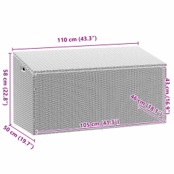 Skrzynia ogrodowa jasnoszara 110x50x58 cm polirattan