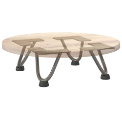 Nogi do stołu Hairpin, 4 szt., naturalna stal, 10 cm, lita stal