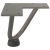 Nogi do stołu Hairpin, 4 szt., naturalna stal, 10 cm, lita stal