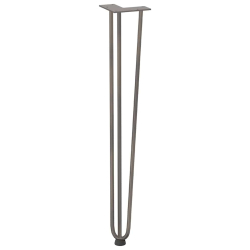 Nogi do stołu Hairpin, 4 szt., naturalna stal, 72 cm, lita stal