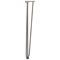 Nogi do stołu Hairpin, 4 szt., naturalna stal, 72 cm, lita stal