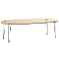 Nogi do stołu Hairpin, 4 szt., naturalna stal, 72 cm, lita stal