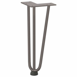 Nogi do stołu Hairpin, 4 szt., naturalna stal, 30 cm, lita stal