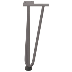 Nogi do stołu Hairpin, 4 szt., naturalna stal, 30 cm, lita stal