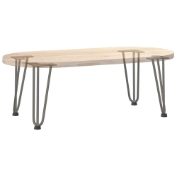 Nogi do stołu Hairpin, 4 szt., naturalna stal, 30 cm, lita stal